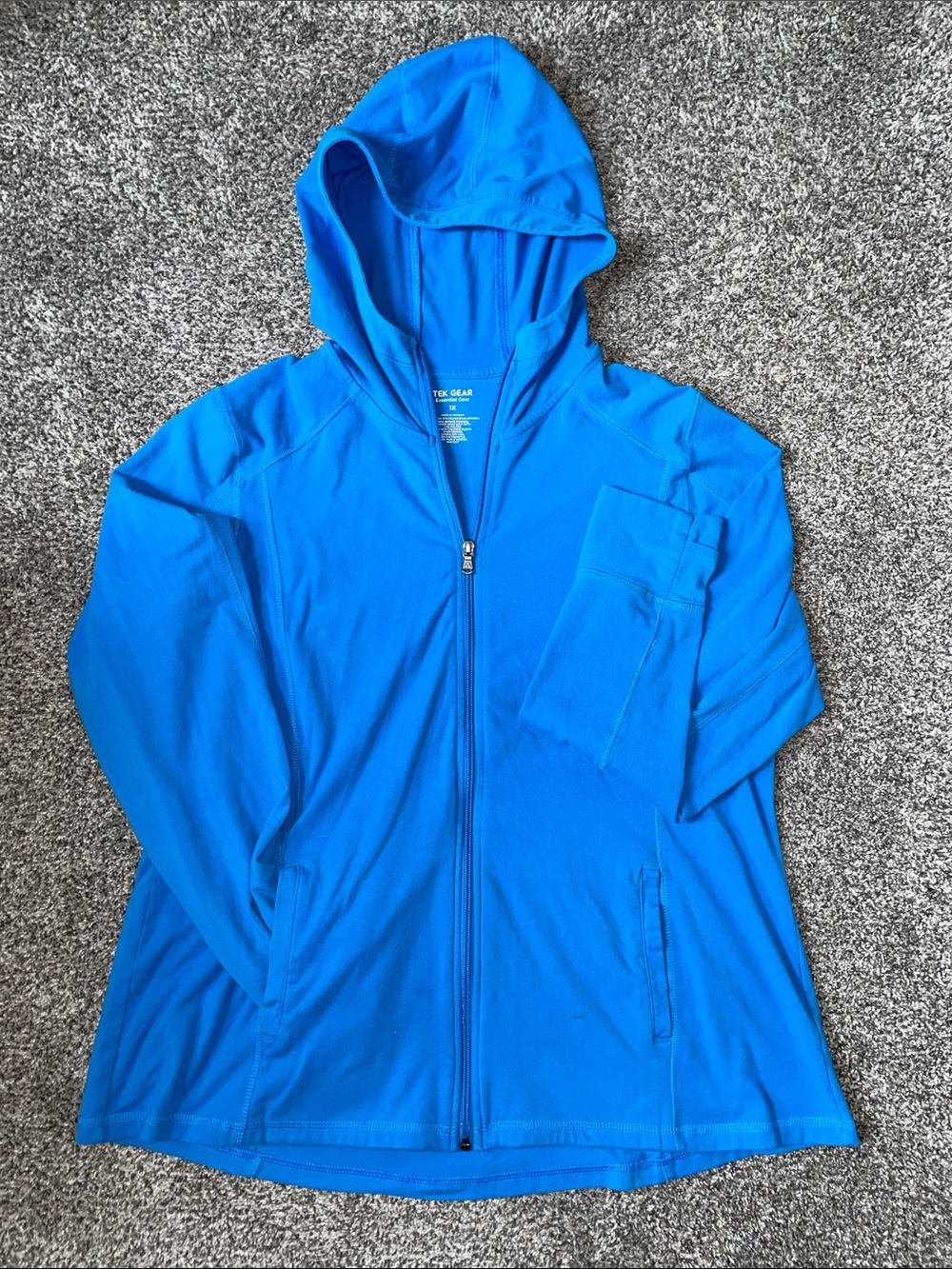 tek gear Royal Blue Full-Zip Hoodie.  Size 1X